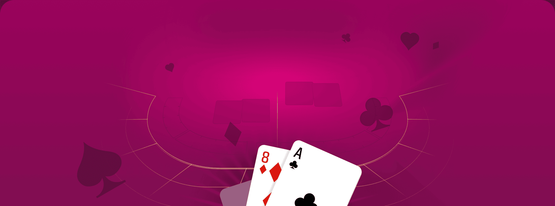 three baccarat cards on a purple background